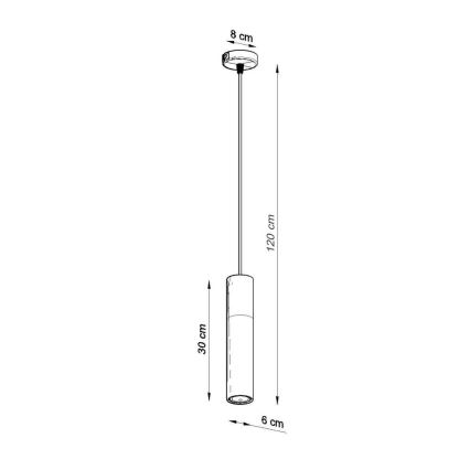 Suspension filaire LUVO 1xGU10/40W/230V béton/noir