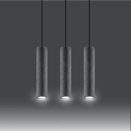 Suspension filaire LUVO 3xGU10/40W/230V béton/noir