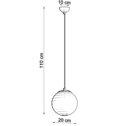 Suspension filaire TOYA 1xE27/60W/230V d. 20 cm