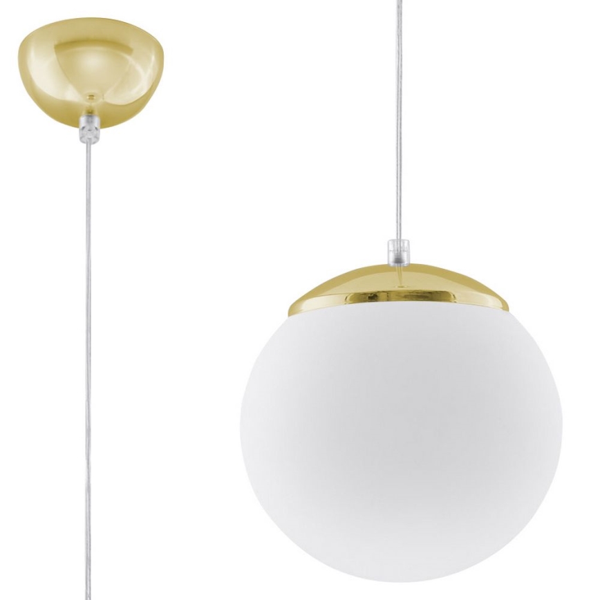 Suspension sur câble TOYA 1xE27/60W/230V Ø 20 cm blanc/doré