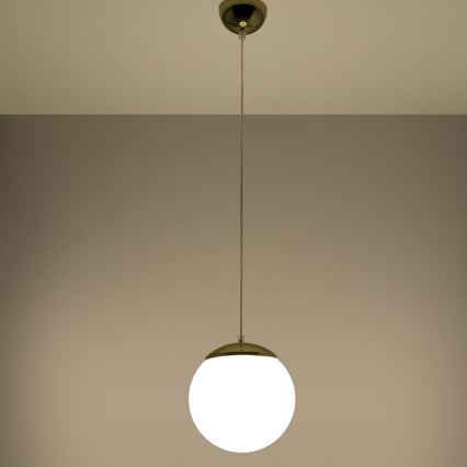 Suspension sur câble TOYA 1xE27/60W/230V Ø 20 cm blanc/doré