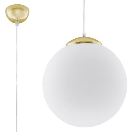 Suspension sur câble TOYA 1xE27/60W/230V Ø 30 cm blanc/doré