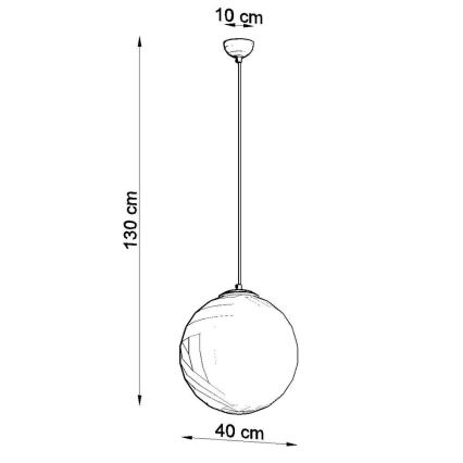 Suspension sur câble TOYA 1xE27/60W/230V Ø 40 cm blanc/doré