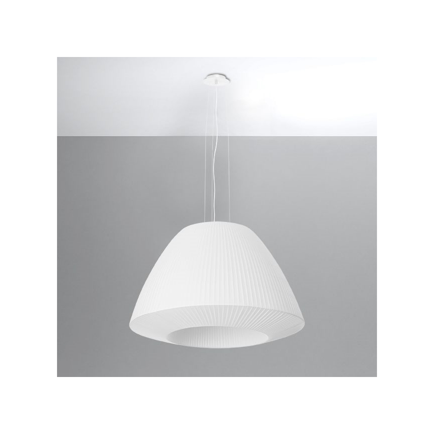 Suspension filaire BELLA 3xE27/60W/230V d. 60 cm blanche