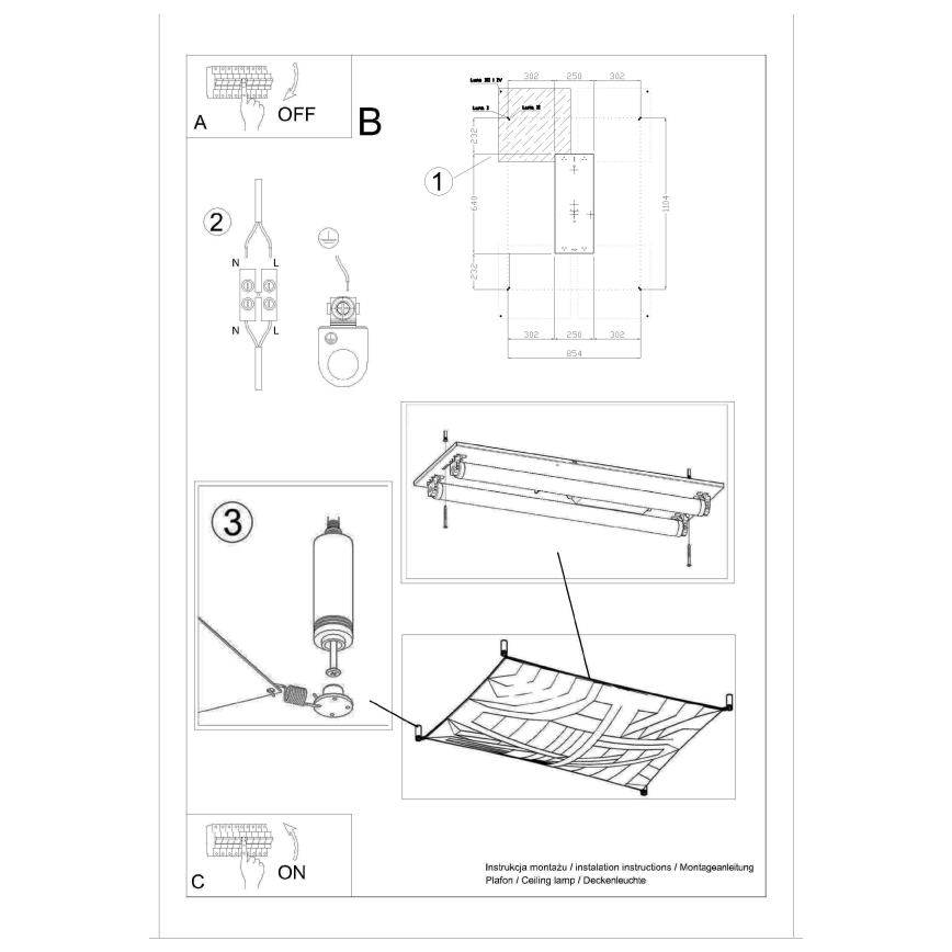 Plafonnier LED LUNA 2xG13/8,5W/230V 8x10,5 cm blanc