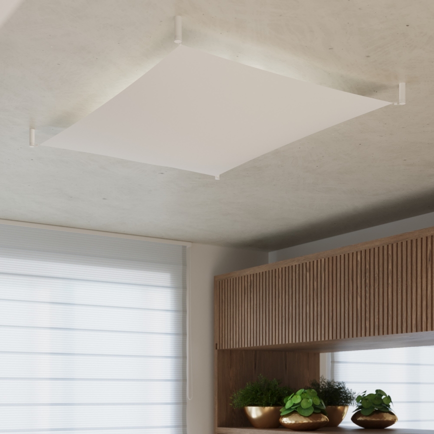 Plafonnier LED LUNA 4xG13/8,5W/230V 105x105 cm blanc