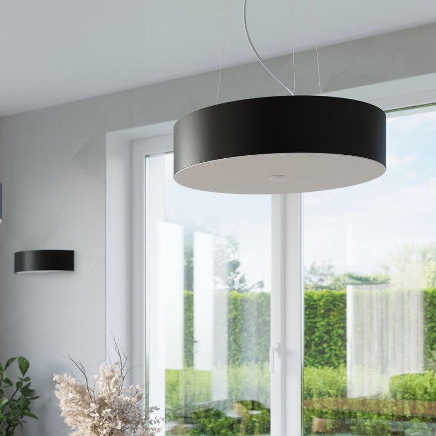 Suspension filaire SKALA 3xE27/60W/230V d. 30 cm noir