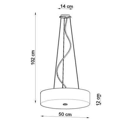 Suspension filaire SKALA 5xE27/60W/230V d. 50 cm blanche