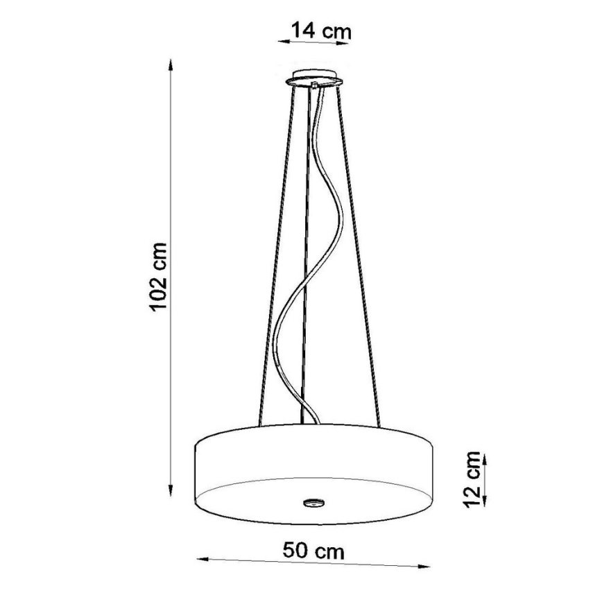Suspension filaire SKALA 5xE27/60W/230V d. 50 cm blanche