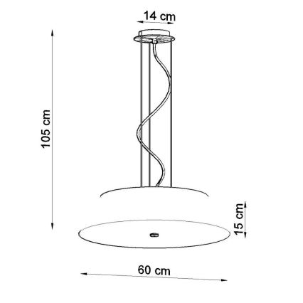 Suspension filaire VEGA 5xE27/60W/230V d. 60 cm blanche