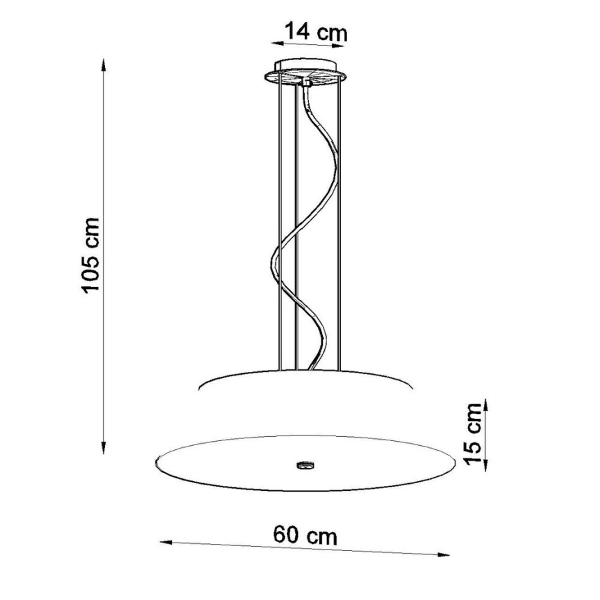 Suspension filaire VEGA 5xE27/60W/230V d. 60 cm blanche