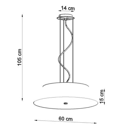 Suspension filaire VEGA 5xE27/60W/230V d. 60 cm noire