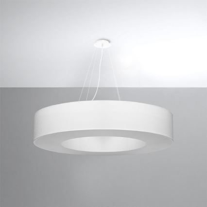 Suspension filaire SATURNO 8xE27/60W/230V d. 90 cm blanche