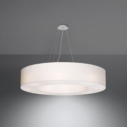 Suspension filaire SATURNO 8xE27/60W/230V d. 90 cm blanche