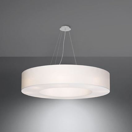 Suspension filaire SATURNO 8xE27/60W/230V d. 90 cm blanche