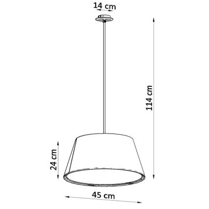 Suspension filaire CONO 3xE27/60W/230V d. 45 cm blanche