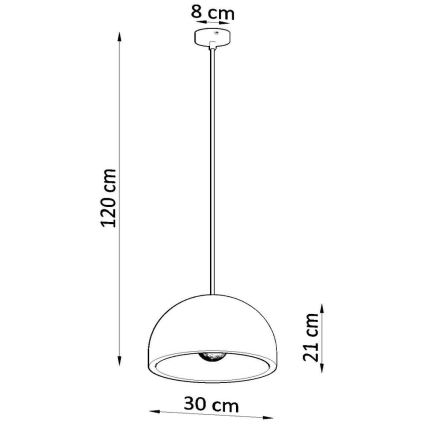 Suspension filaire PABLITO 1xE27/60W/230V béton