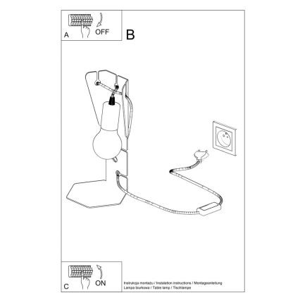 Lampe de table ARBY 1xE27/60W/230V noire