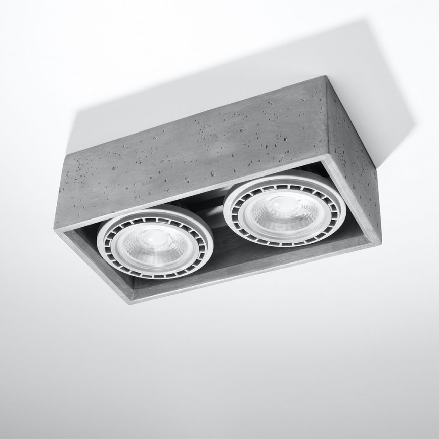 Plafonnier QUATRO AR111 2xGU10/40W/230V béton