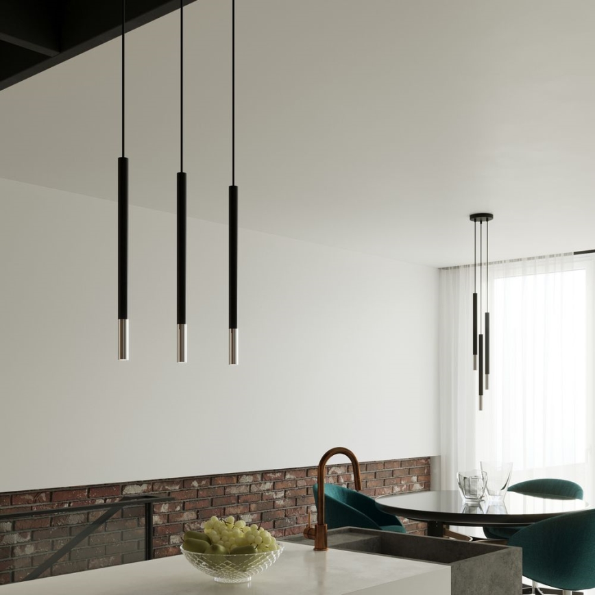 Suspension filaire MOSAIC 3xG9/12W/230V noir/chrome brillant