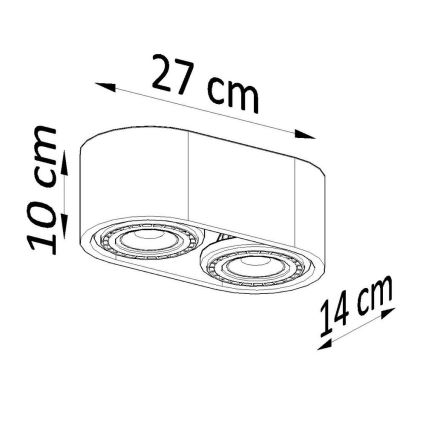 Plafonnier BASIC AR111 2xGU10/40W/230V hêtre