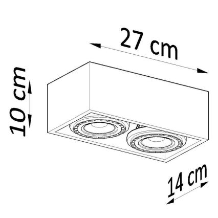 Plafonnier QUATRO AR111 2xGU10/40W/230V hêtre