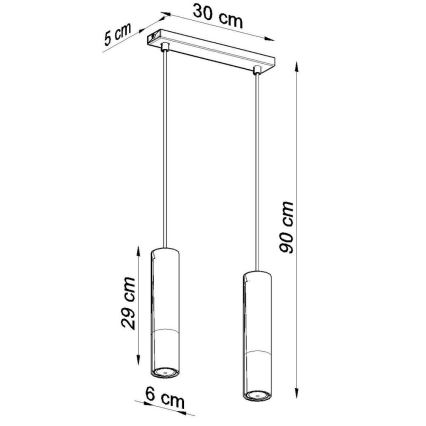 Suspension filaire LOOPEZ 2xGU10/40W/230V noire/chrome