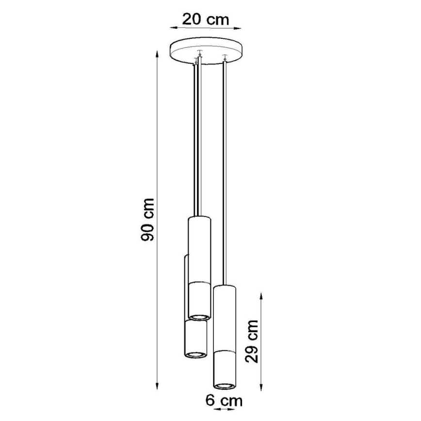 Suspension filaire LOOPEZ 3xGU10/10W/230V arrondi noir/chrome brillant