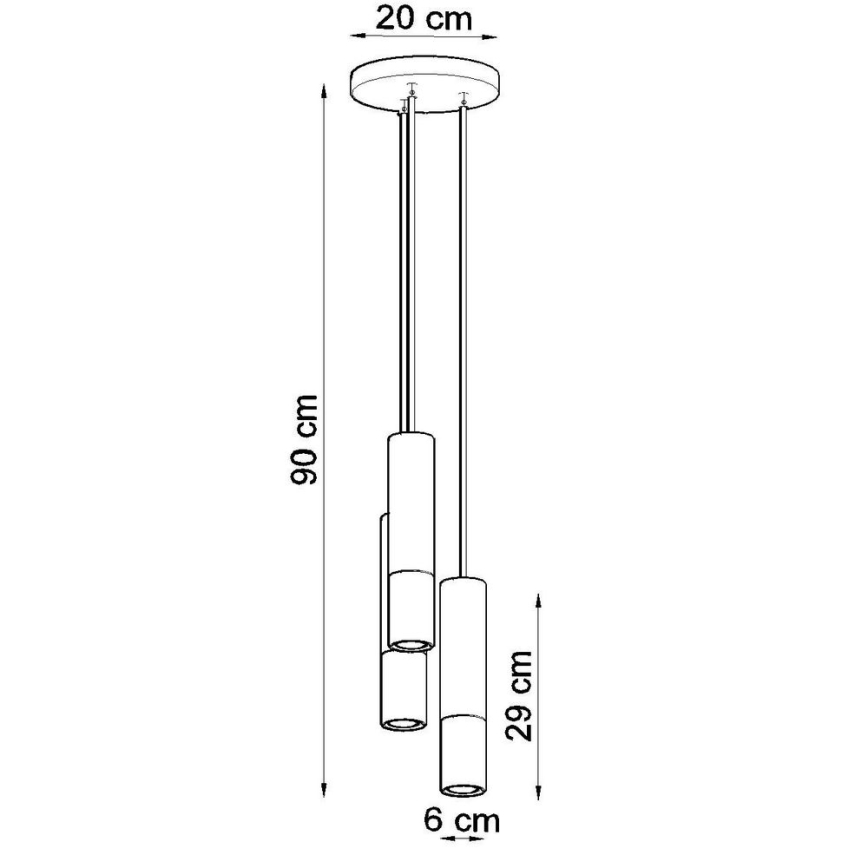 Suspension filaire LOOPEZ 3xGU10/10W/230V arrondi noir/cuivre