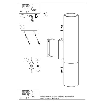 Applique murale LOOPEZ 2xGU10/10W/230V noir/doré