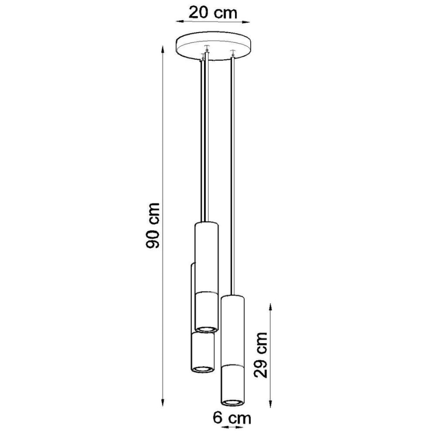 Suspension filaire LOOPEZ 3xGU10/10W/230V arrondi noir/doré