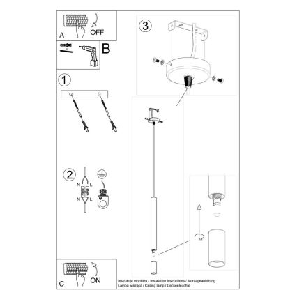 Suspension filaire VIZIER 1xG9/40W/230V noir