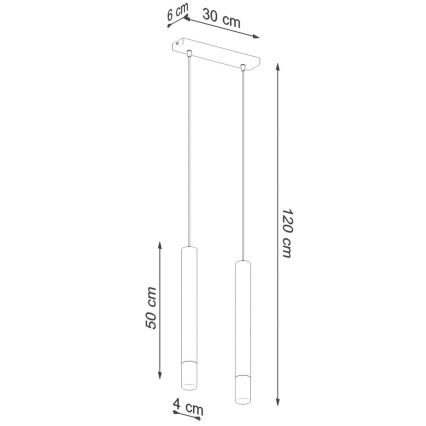 Suspension filaire VIZIER 2xG9/40W/230V noir