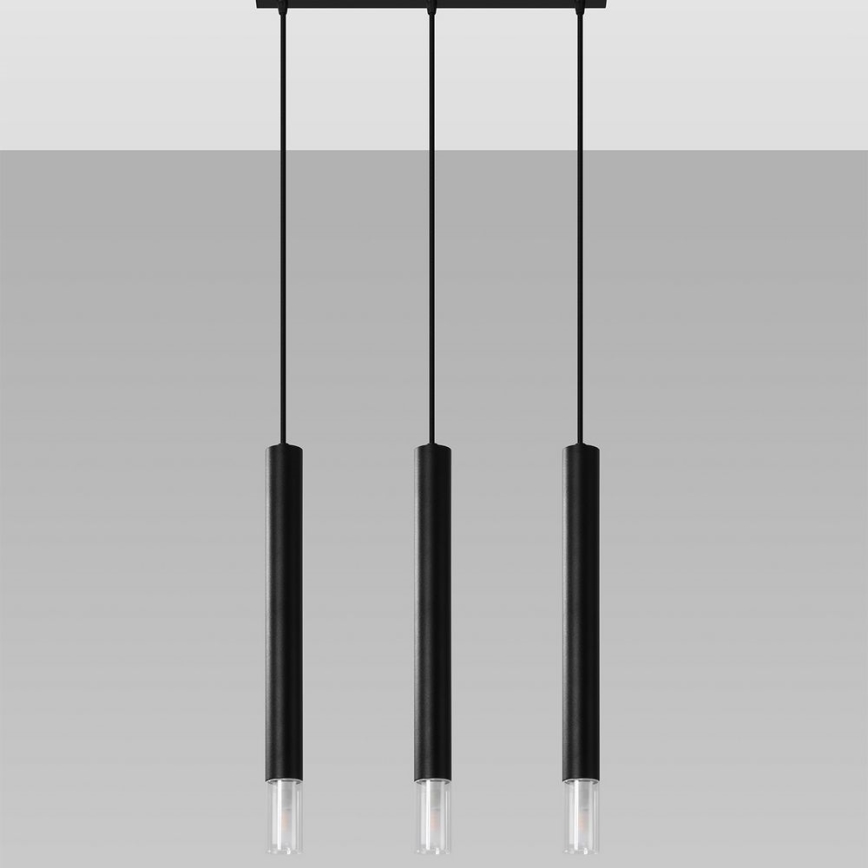 Suspension filaire VIZIER 3xG9/12W/230V noir