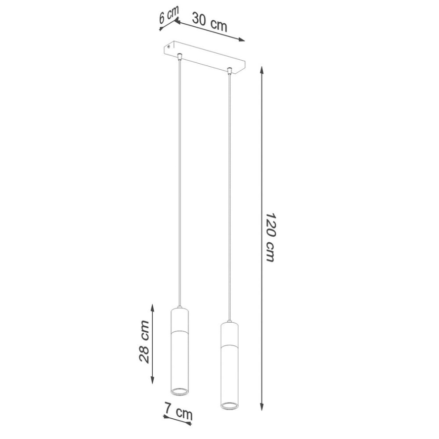 Suspension filaire ZANE 2xGU10/40W/230V béton/Bouleau/hêtre