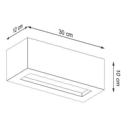 Applique murale VEGA 1xE27/60W/230V 30 cm béton