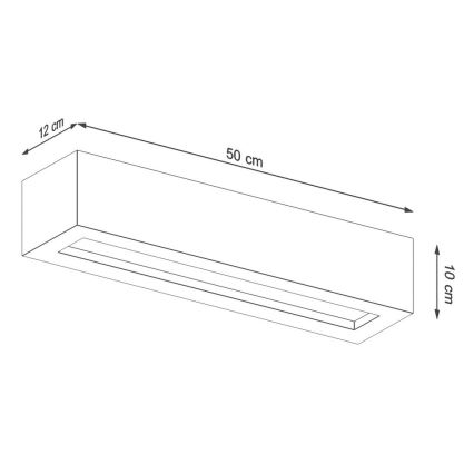 Applique murale VEGA 2xE27/60W/230V 50 cm béton