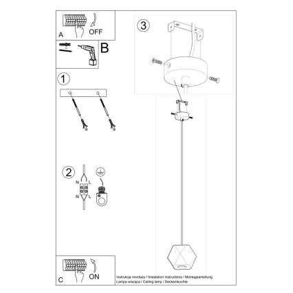 Suspension filaire WOODY 1xGU10/40W/230V chêne