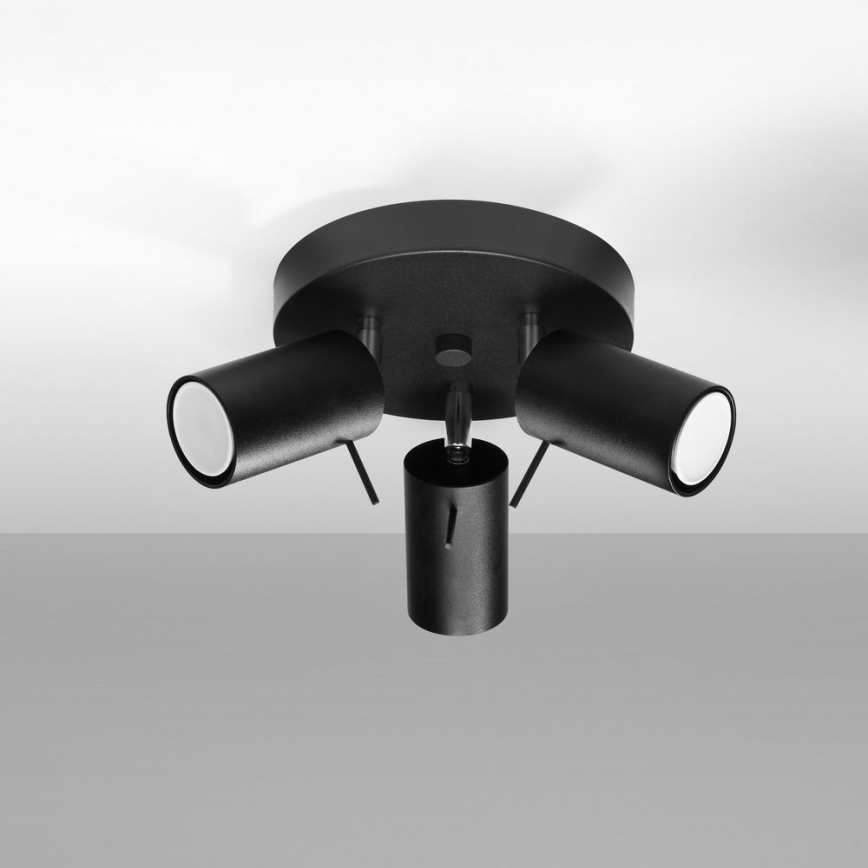 Spot RING 3xGU10/10W/230V noir