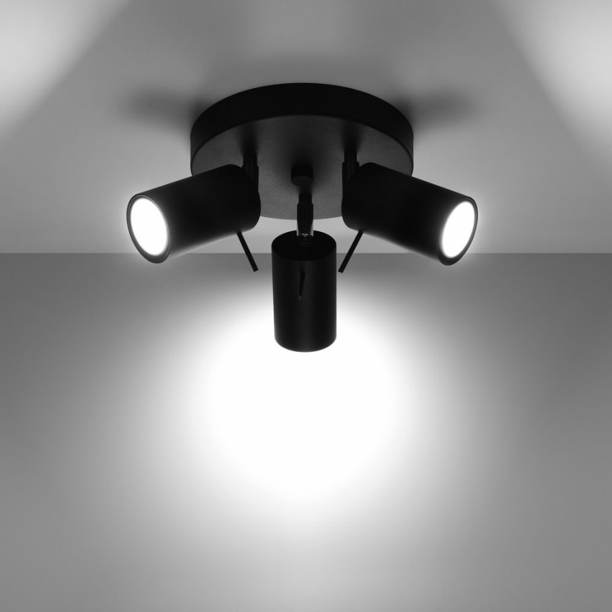 Spot RING 3xGU10/10W/230V noir