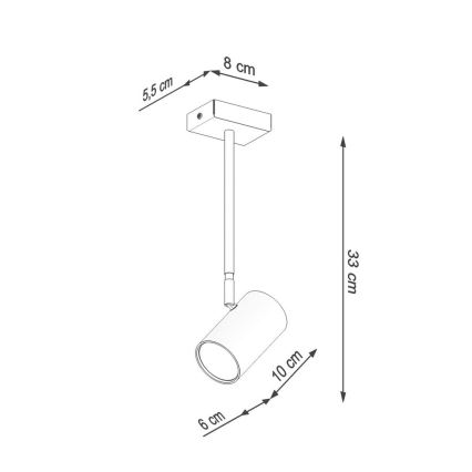 Lustre sur barre NORANO 1xGU10/40W/230V noir