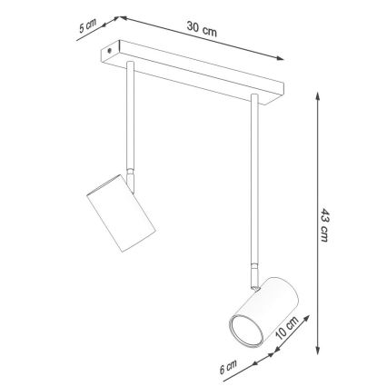 Lustre sur barre NORANO 2xGU10/40W/230V noir