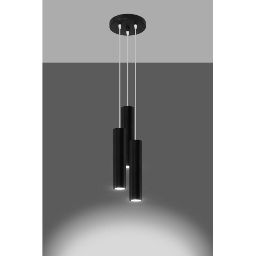 Suspension filaire LAGOS 3xGU10/10W/230V noir