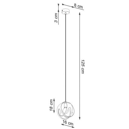 Suspension filaire TULOS 1xE27/60W/230V blanc