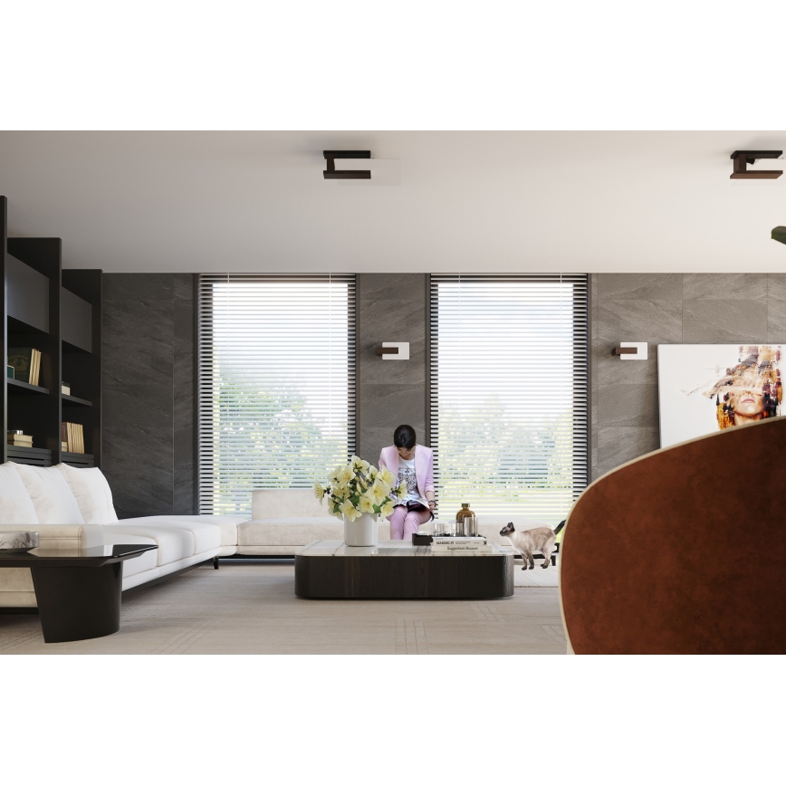 Plafonnier LAPPO, 2× E27 (15 W), 230 V — finition wengé