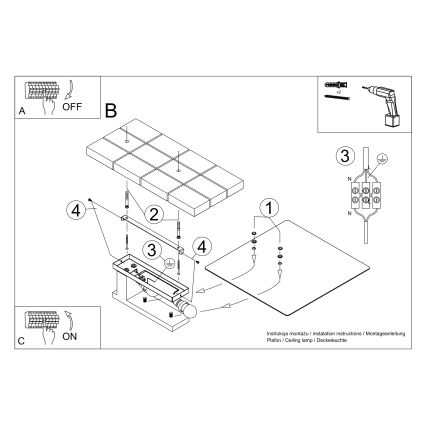 Plafonnier LAPPO, 2× E27 (15 W), 230 V — finition wengé