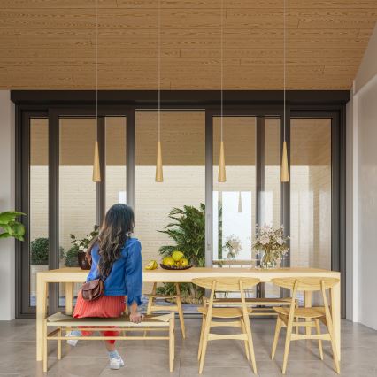 Suspension sur câble SULA 1xGU10/10W/230V Ø 8 cm beige