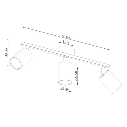 Spot LEMMI 3xGU10/40W/230V noir