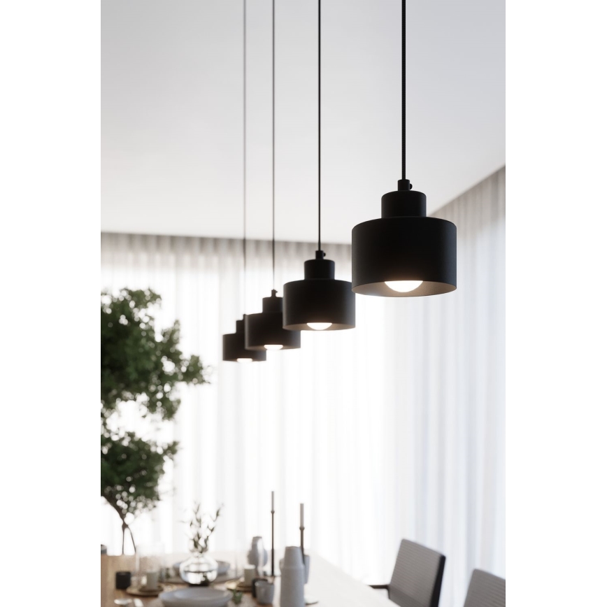 Suspension filaire SAVAR 1xE27/60W/230V noir