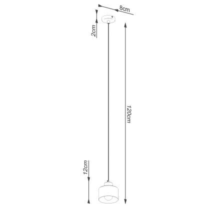 Suspension filaire SAVAR 1xE27/60W/230V noir